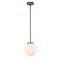 Z-Lite Parsons 1 Light Pendant, Matte Black, Olde Brass & Opal 477P10-MB-OBR - alternate 1